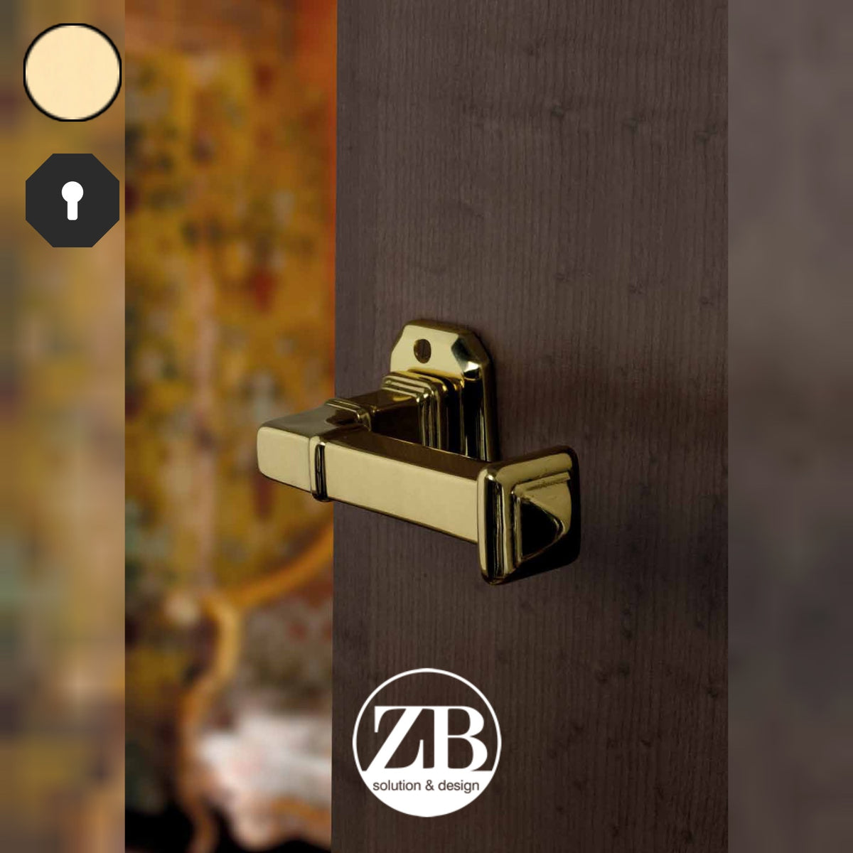 ZB - Maniglie ZB 390 - Maniglia per porta interna - OLV - Ottone lucido verniciato / Ottagonale / Yale