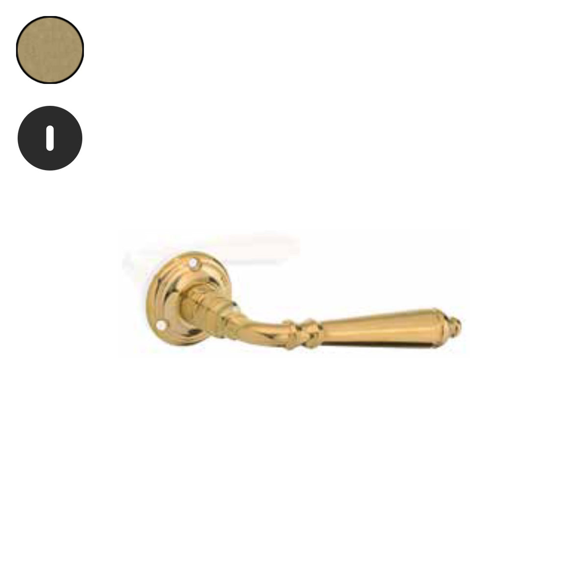 ZB - Maniglie ZB 520 - Maniglia per porta interna - OVO - Ottone vibrato opaco / Tonda / Patent