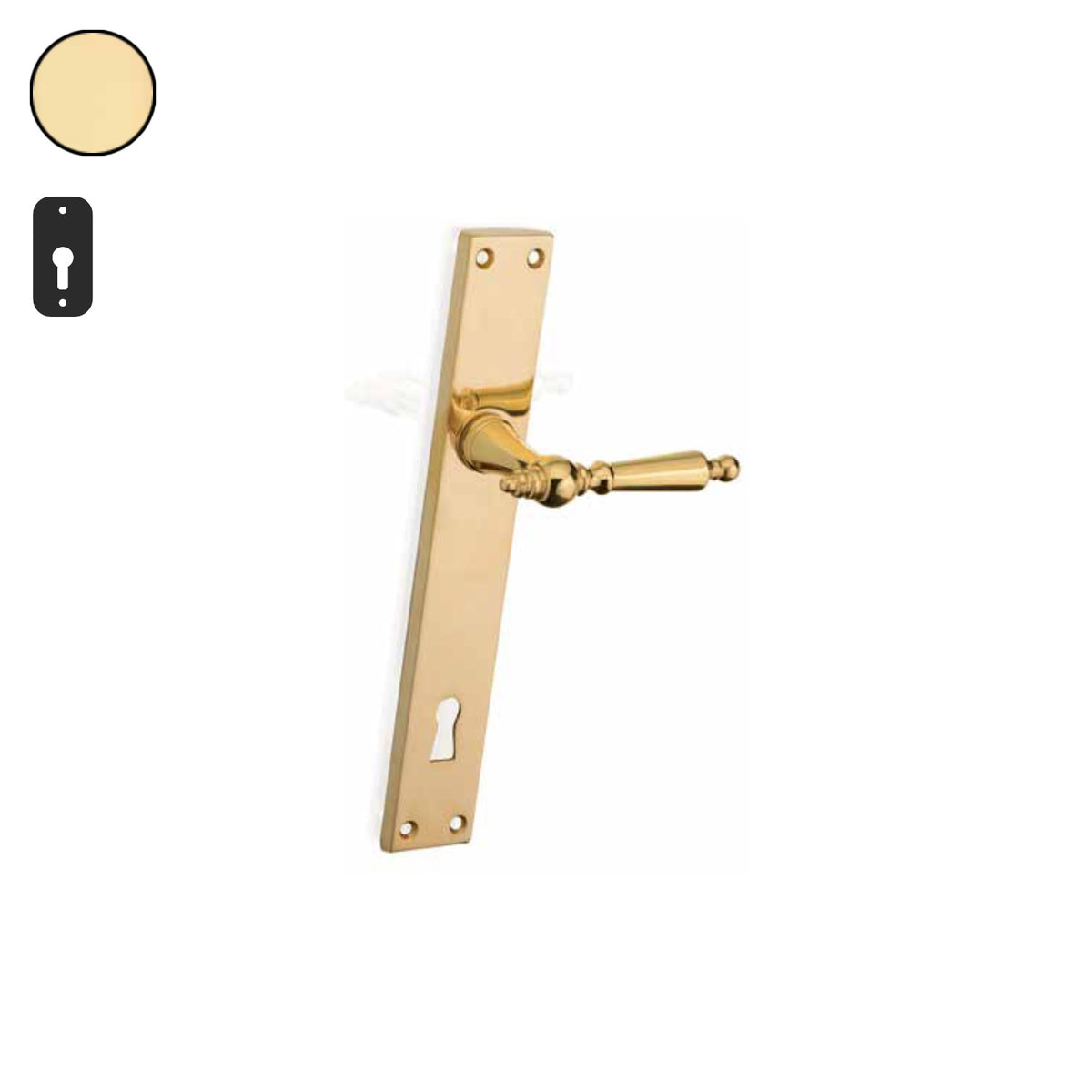 ZB - Maniglie ZB 560 - Maniglia per porta interna - ONA - Ottone naturale / Placca 220x38 mm / Yale 85
