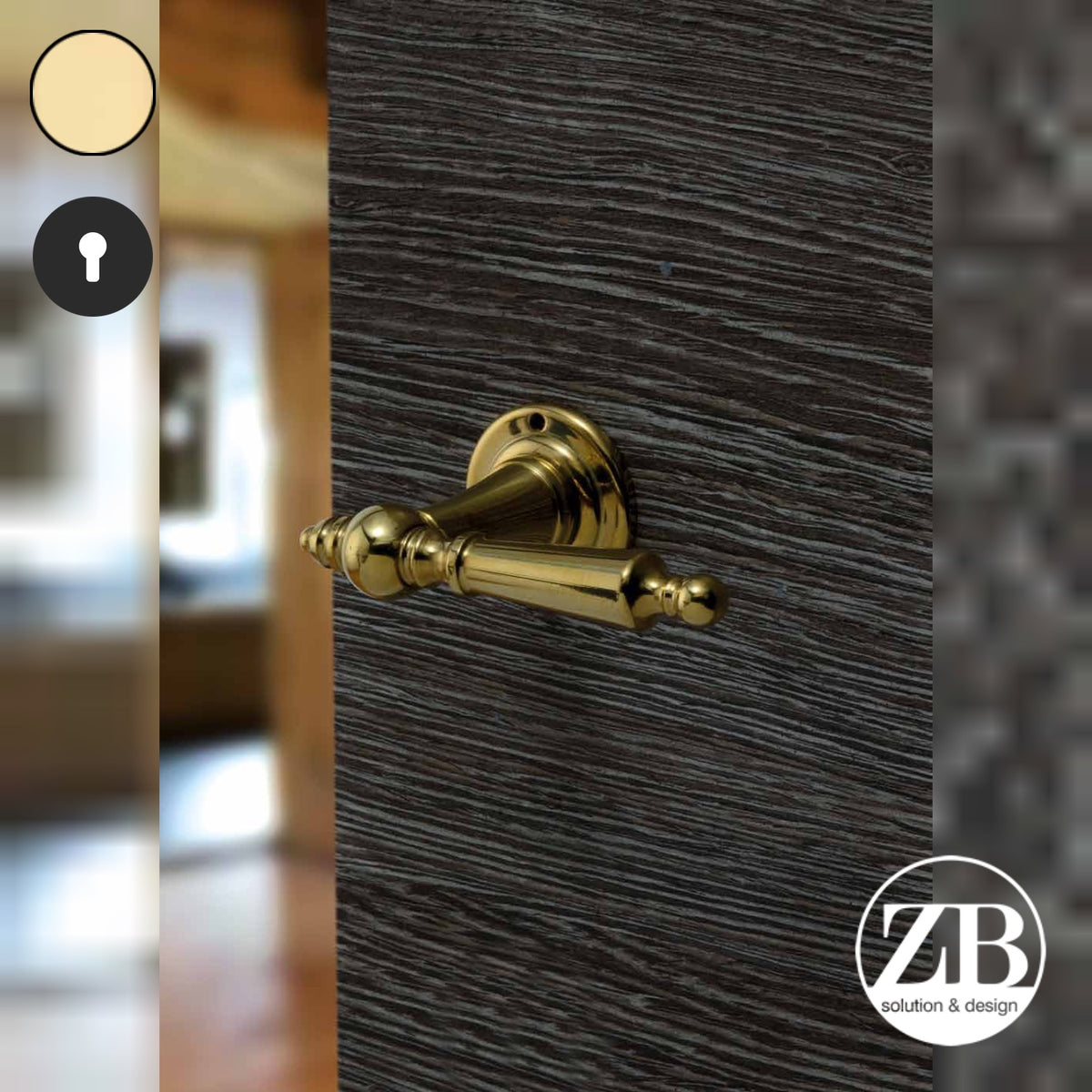 ZB - Maniglie ZB 560 - Maniglia per porta interna - ONA - Ottone naturale / Tonda / Yale