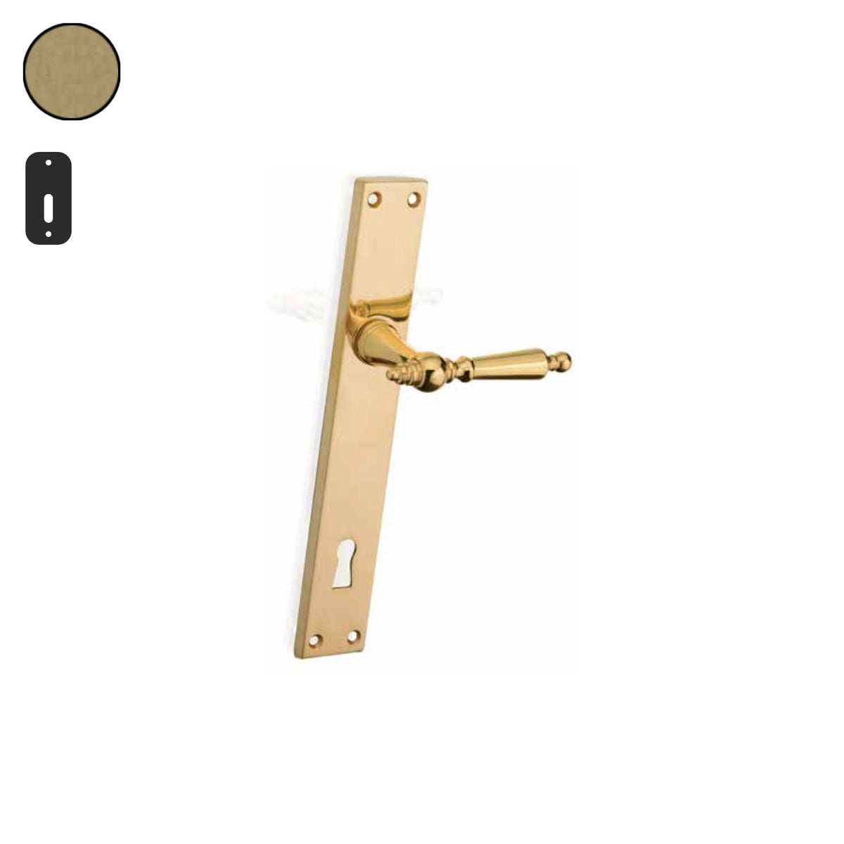 ZB - Maniglie ZB 560 - Maniglia per porta interna - OVO - Ottone vibrato opaco / Placca 220x38 mm / Patent 70