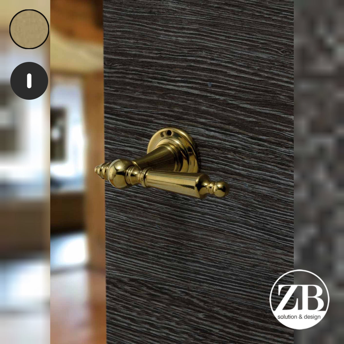 ZB - Maniglie ZB 560 - Maniglia per porta interna - OVO - Ottone vibrato opaco / Tonda / Patent