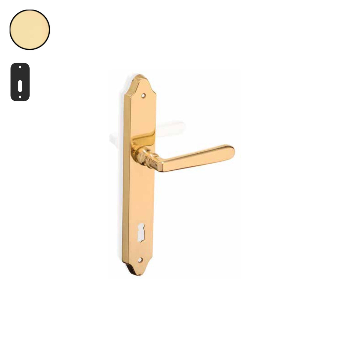 ZB - Maniglie ZB 920 - Maniglia per porta interna - ONA - Ottone naturale / Placca 252x40 mm / Patent 90
